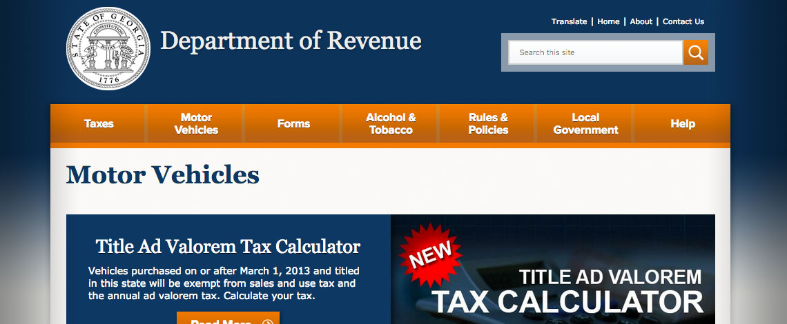 GA Dept of Revenue Website