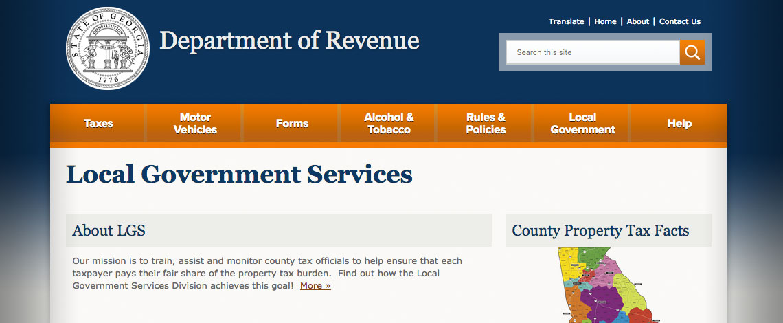 GA Dept of Revenue Website