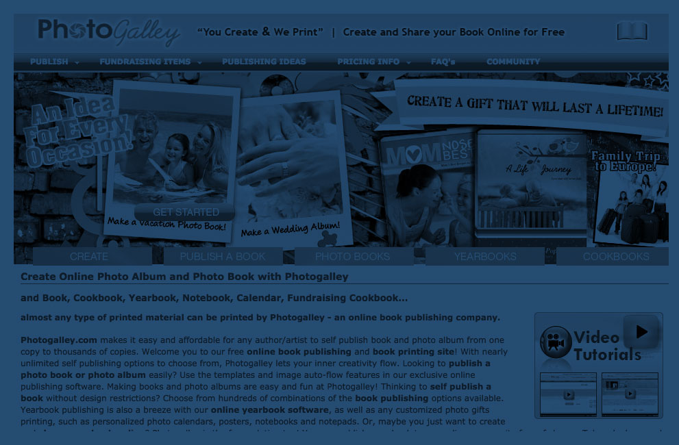Photogalley Online Book Creator/ Publishing Website